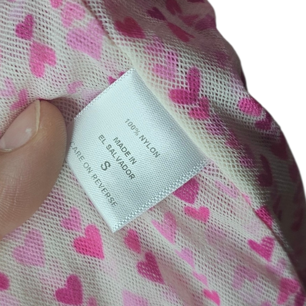 Vintage Y2K New York & Company Pink Heart Mesh Tank Top - Size S - Picture 5 of 5
